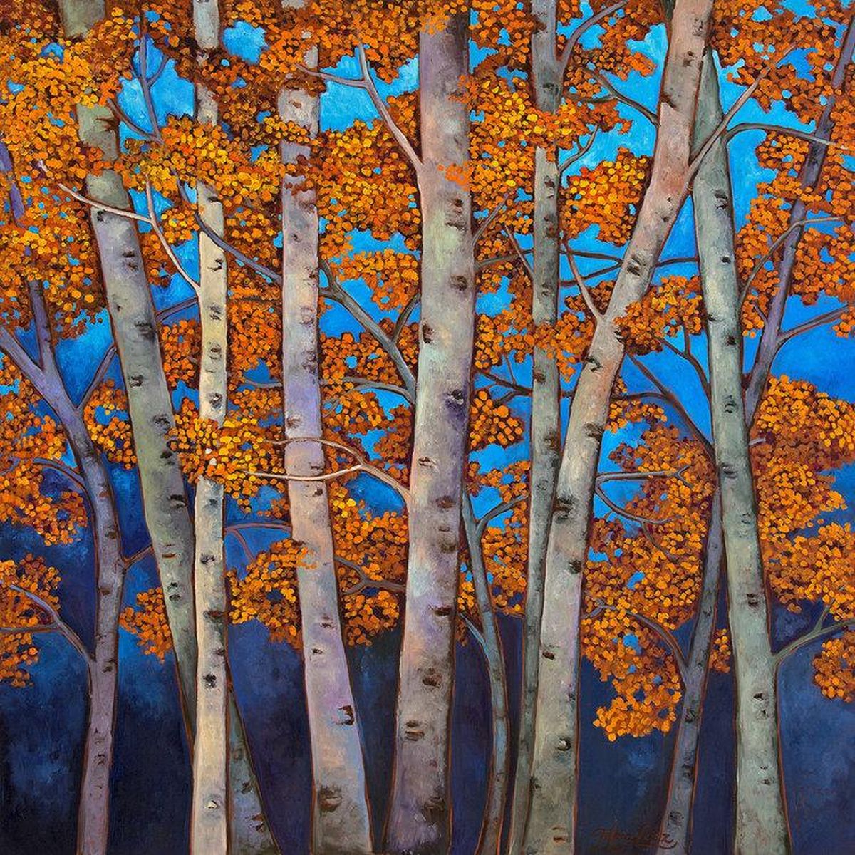 “Azure Aspen” by Maia Leisz from Sagle, Idaho. (Art on the Green)