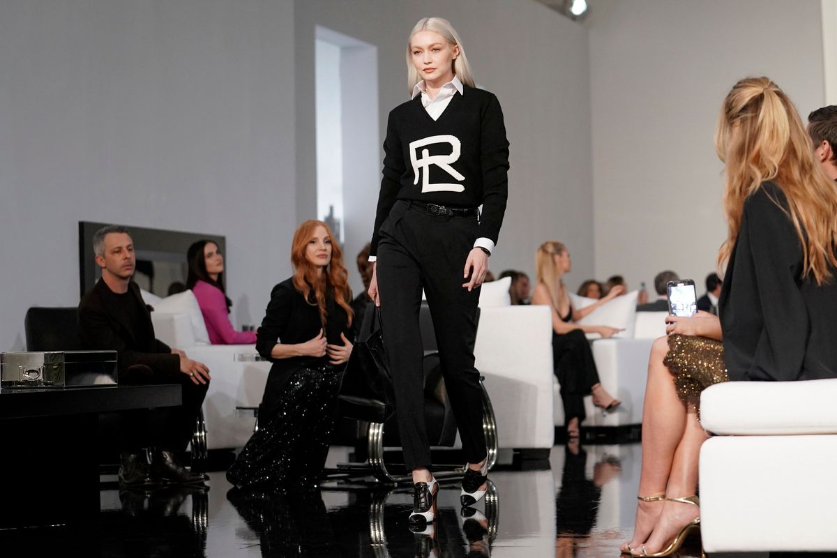 Fall-Winter 2022 fashion from Ralph Lauren is modeled Tuesday in New York. (Bebeto Matthews)