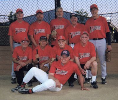The Illinois Ave. Bar & Grill are the Senior Softball U.S.A. Spokane League 60-plus champions. The team compiled a 20-0 record. Team members are, standing from left, Wayne Wilson, Phil Conrath, Gary Perkins, Ken Johnson and Jim Perry; kneeling, Mickey Fox, Phil Batchelder, Terry Evans and Jim O’Hare; and front, Dave Gunderson. Not pictured are Jack Martin, Fred Taylor, John Higgins, Jerry Helms, Ken Krough, Larry Alexander and Don Reid.