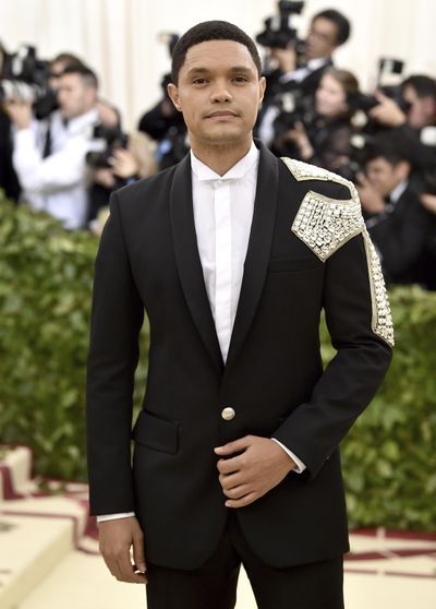 Trevor Noah attends The Metropolitan Museum of Art’s Costume Institute benefit gala celebrating the opening of the Heavenly Bodies: Fashion and the Catholic Imagination exhibition on Monday, May 7, 2018, in New York. (Evan Agostini / Invision/Associated Press)