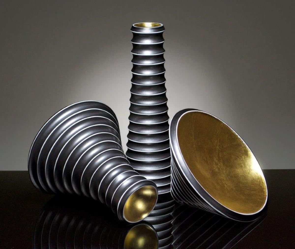 Yellow Springs, Ohio-based ceramicist Justin Teilhet crafts his porcelain objects using both a potter’s wheel and hand building. (Associated Press)