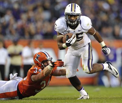 Gonzaga Prep graduate Bishop Sankey rushed for 208 yards on 35 carries against Illinois on Saturday. (Associated Press)