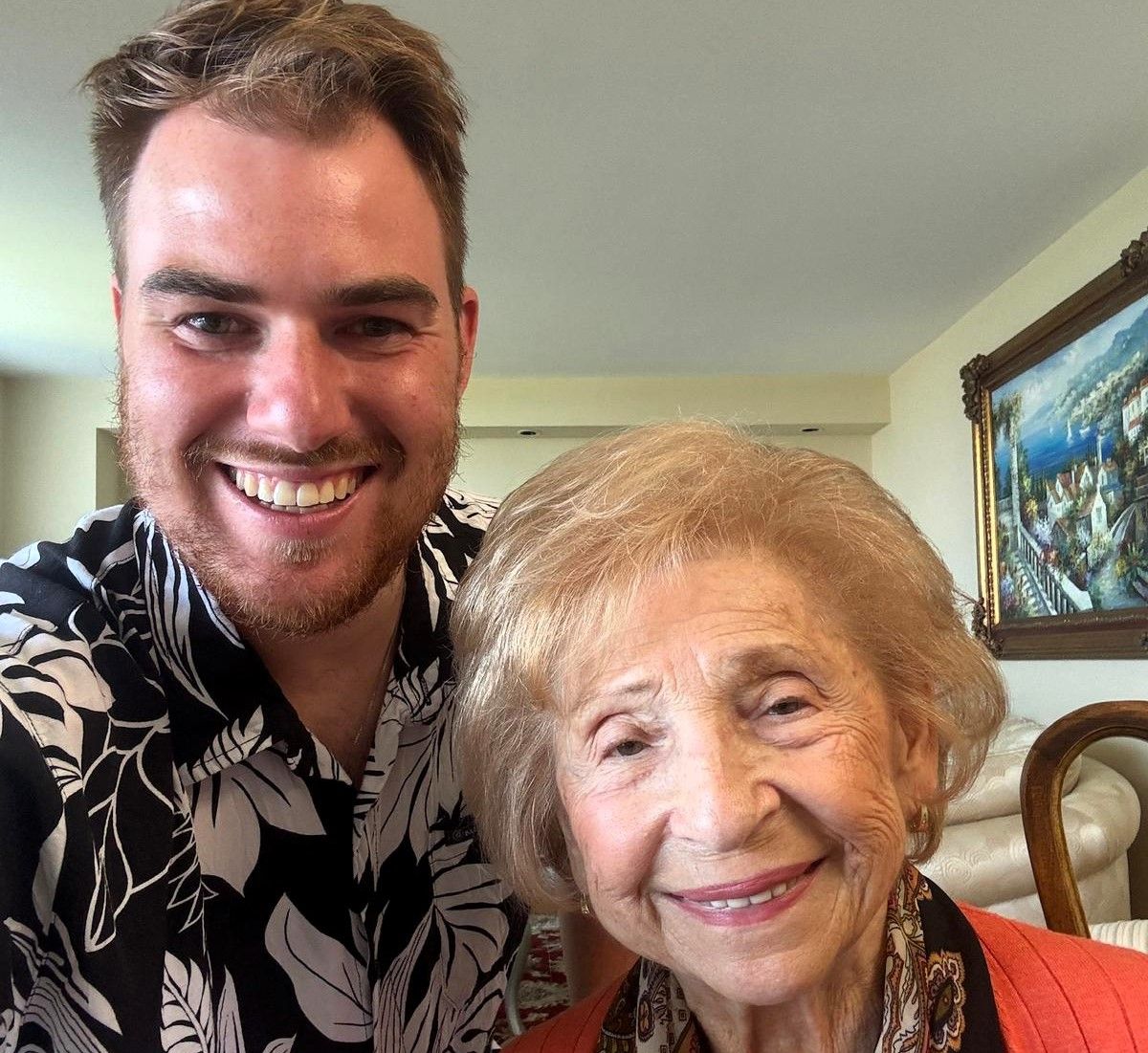 Jiri Kluc, left, and Holocaust survivor Rosalie Simon in New York in August 2025. MUST CREDIT: Jiri Kluc 