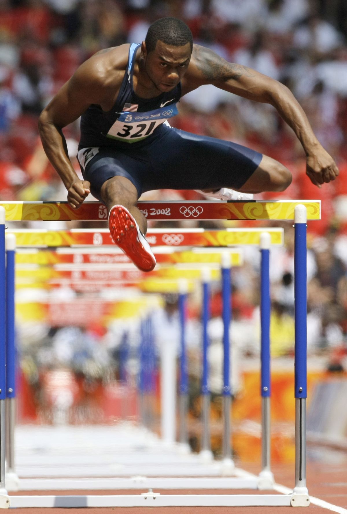 United States’ David Oliver is now among the favorites in the men’s 110-meter hurdles. (Associated Press / The Spokesman-Review)