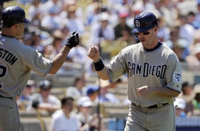 
San Diego Padres center fielder Jim Edmonds, right, was only 16 for 90 at the plate. Associated Press
 (Associated Press / The Spokesman-Review)