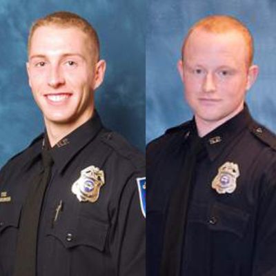 Spokane police officers David Stone (left) and Brent Armstrong.