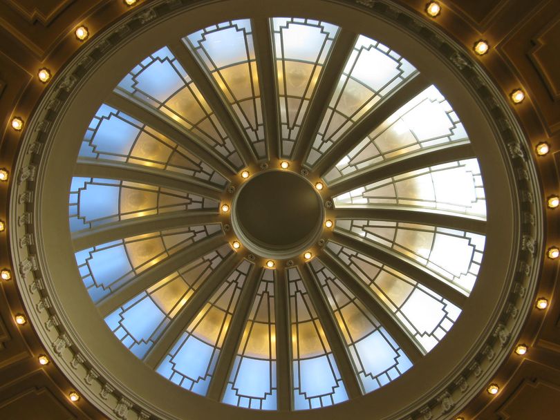 Domed ceiling over the Idaho Senate chamber (Betsy Z. Russell)