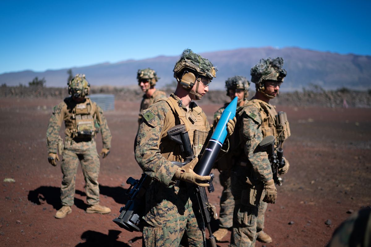 Marines train on the Ares Company’s Multi-Purpose Anti-Armor Anti-Personnel Weapons System (MAAWS) range.  (Sarah L. Voisin/The Washington Post)