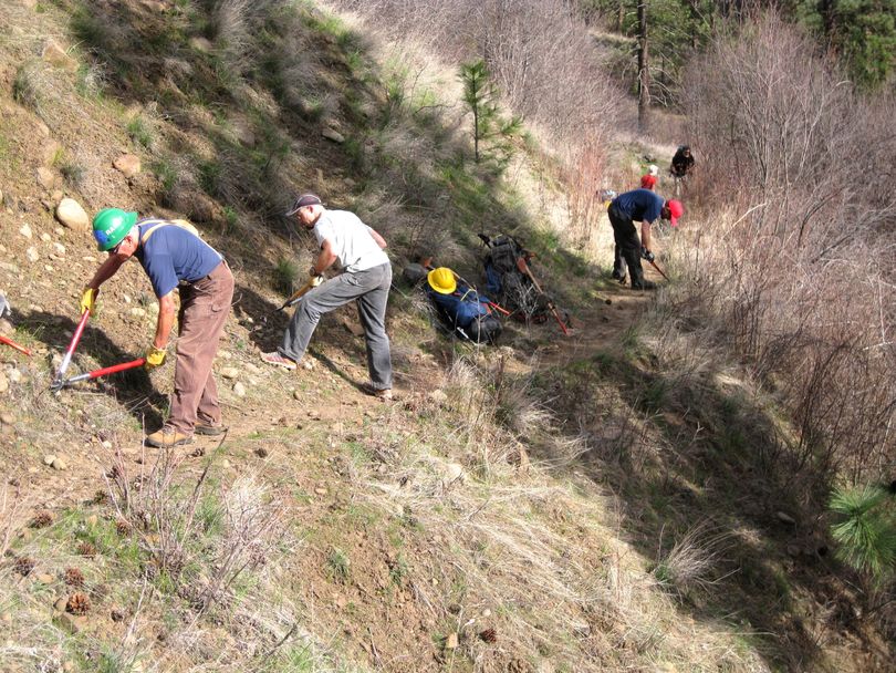 Volunteers helped build the Glenrose cliffs trails section in 2014, (Lynn Smith)
