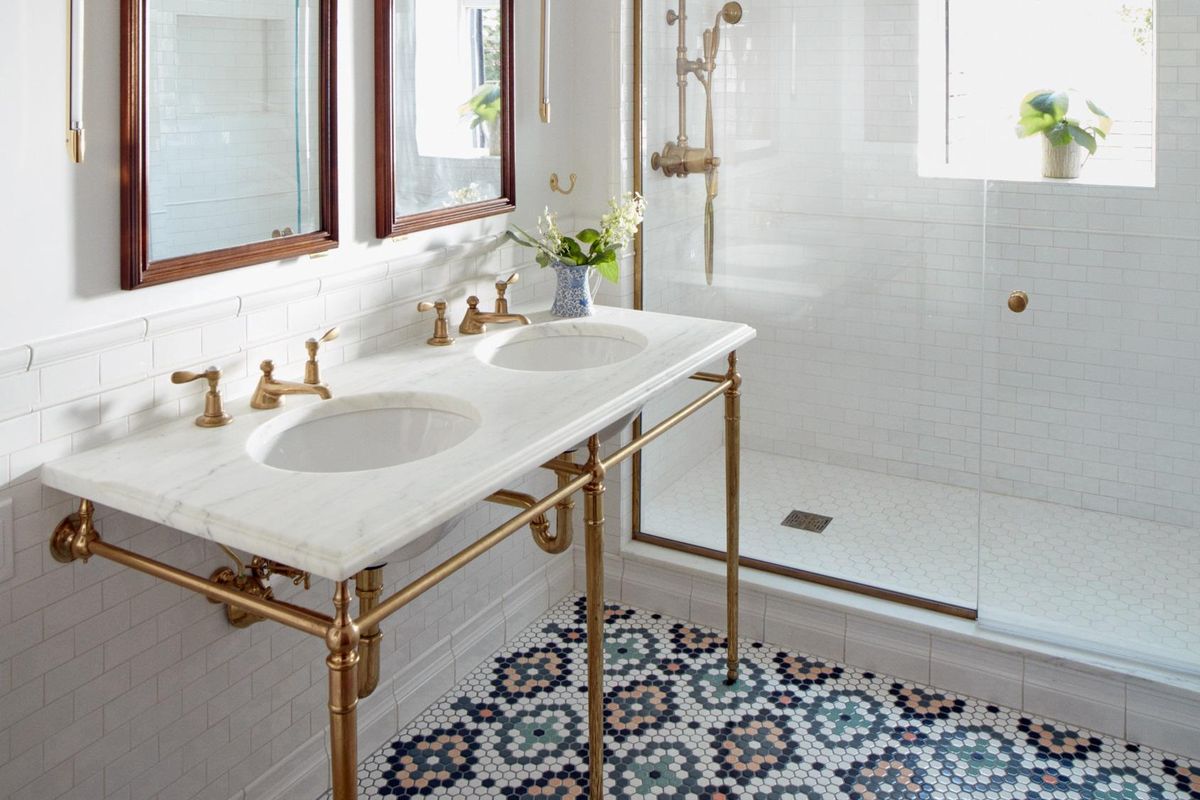 The intricate tile pattern for this master bath was created by senior designer Chelsie Lee of Jessica Helgerson Interior Design. (Christopher Sturman)