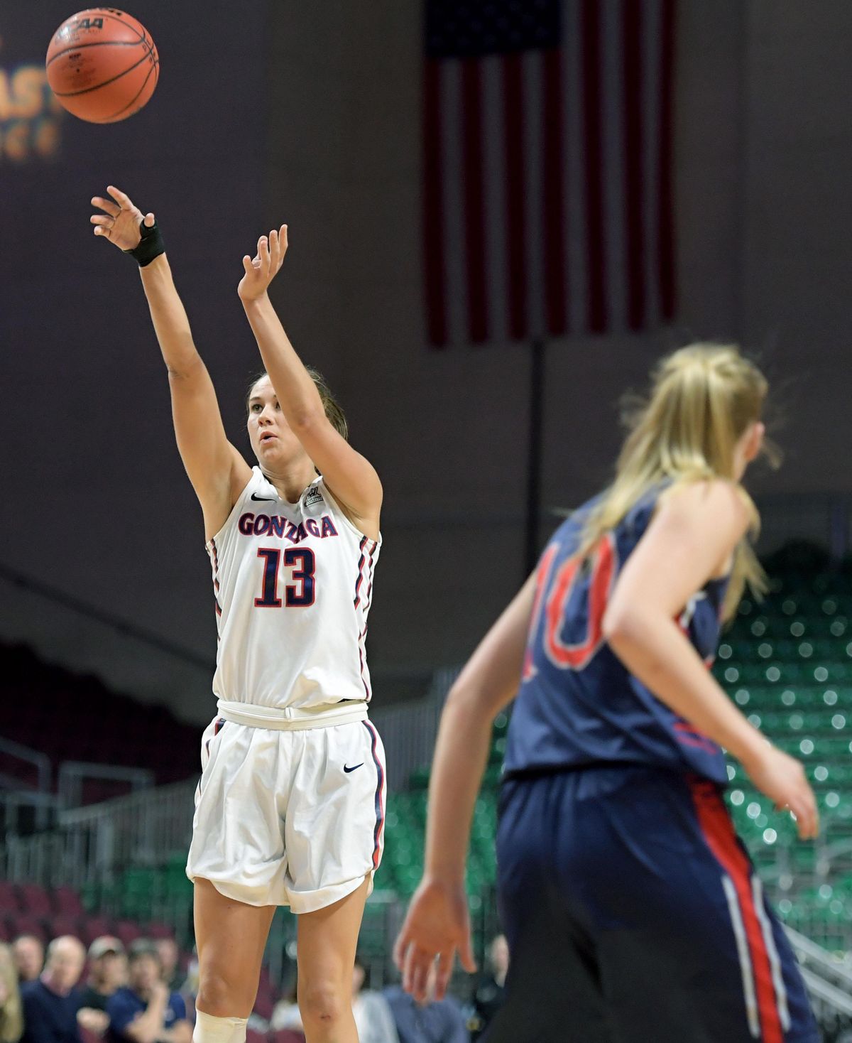 Gonzaga forward Jill Barta (13) shot a WCC Championship record 37-points against Saint Mary