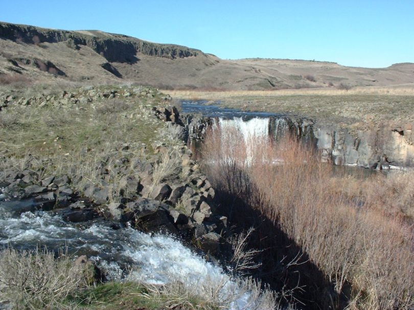 Towell Falls on Rock Creek in the Escure Ranch south of Sprague, Wash., managed by the U.S. Bureau of Land Management. (Mary Aegerter)