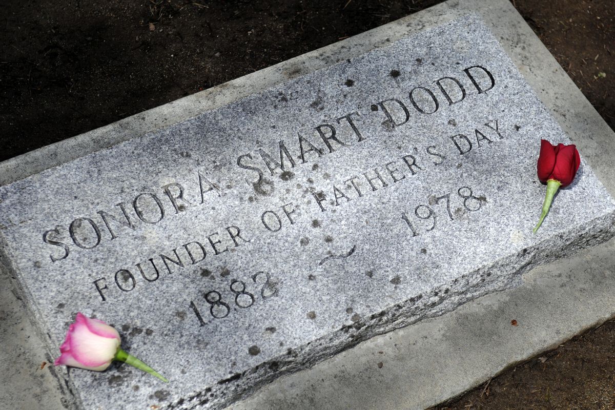 This is the grave of Sonora Smart Dodd, the creator of Father’s Day, which she did in honor of her father, William Smart, a farmer and Civil War veteran. She is buried at Greenwood Memorial Terrace.  (JESSE TINSLEY/The Spokesman-Review)