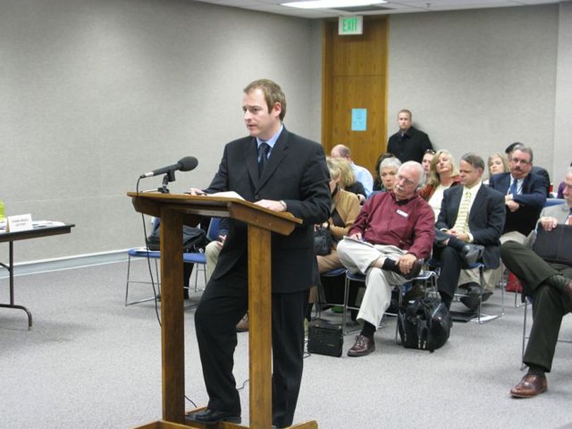 David Irwin of AARP Idaho addresses the Idaho Legislature's health care task force. (Betsy Russell / The Spokesman-Review)