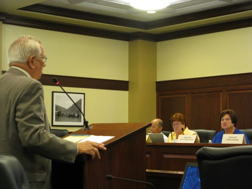 Idaho Insurance Director Bill Deal addresses the Legislature's Health Care Task Force on Monday. (Betsy Russell)