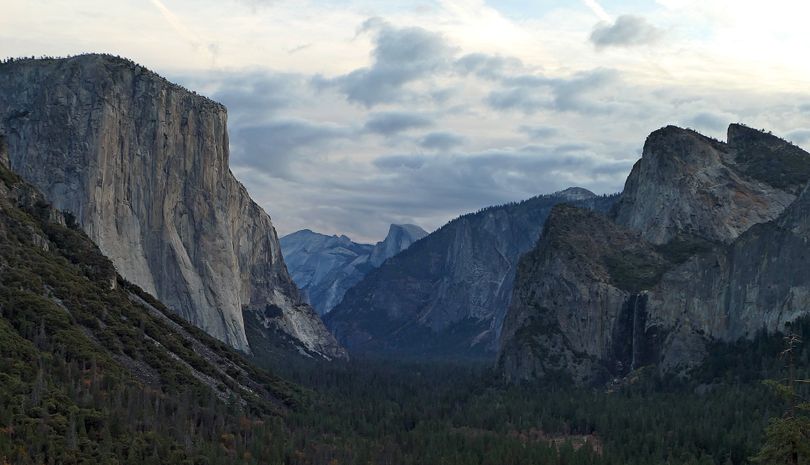 A view of the Yosemite Valley, with El Capitan on the left and Half Dome in the center rear. (John Nelson)