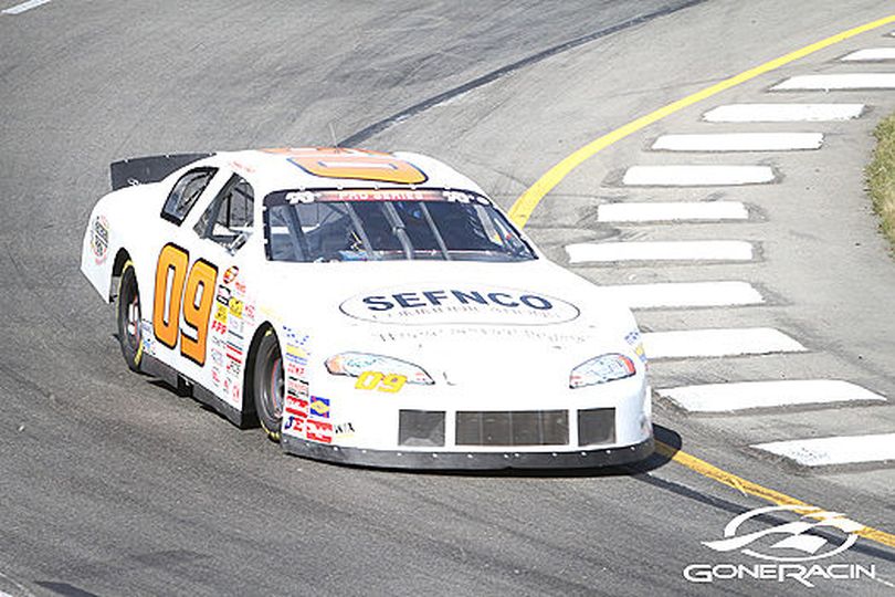 Gary Lewis exits turn No. 3 at All American Speedway in Roseville, Calif. (Photo courtesy of Gone Racing)