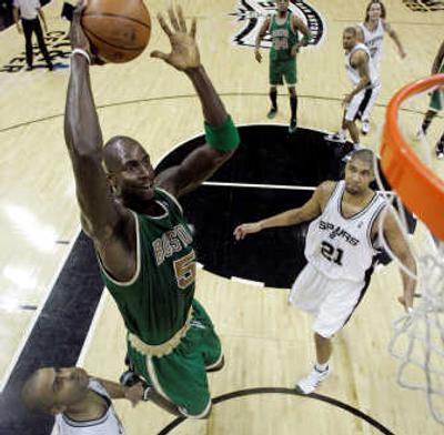 
Boston forward Kevin Garnett scored 21 points to help the Celtics defeat the San Antonio Spurs. Associated Press
 (Associated Press / The Spokesman-Review)