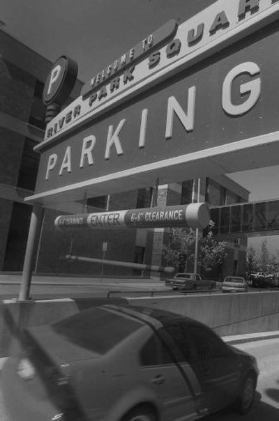
A car heads into the River Park Square parking garage in 2005. 
 (File / The Spokesman-Review)