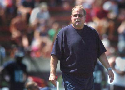 
Seahawks coach Mike Holmgren didn't want to talk about much related to today's game with the New York Giants. 
 (File/ / The Spokesman-Review)