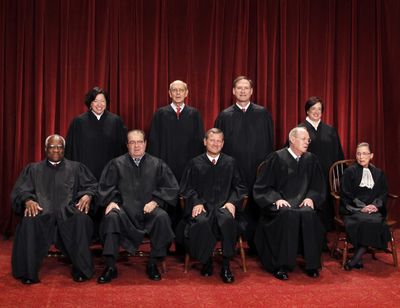 The absence of a ninth justice since the death of Antonin Scalia, front row second from left, has hamstrung the Supreme Court in several cases and forced the justices to look for less contentious issues on which they are less likely to divide by 4-4 votes. (Pablo Martinez Monsivais / Associated Press)