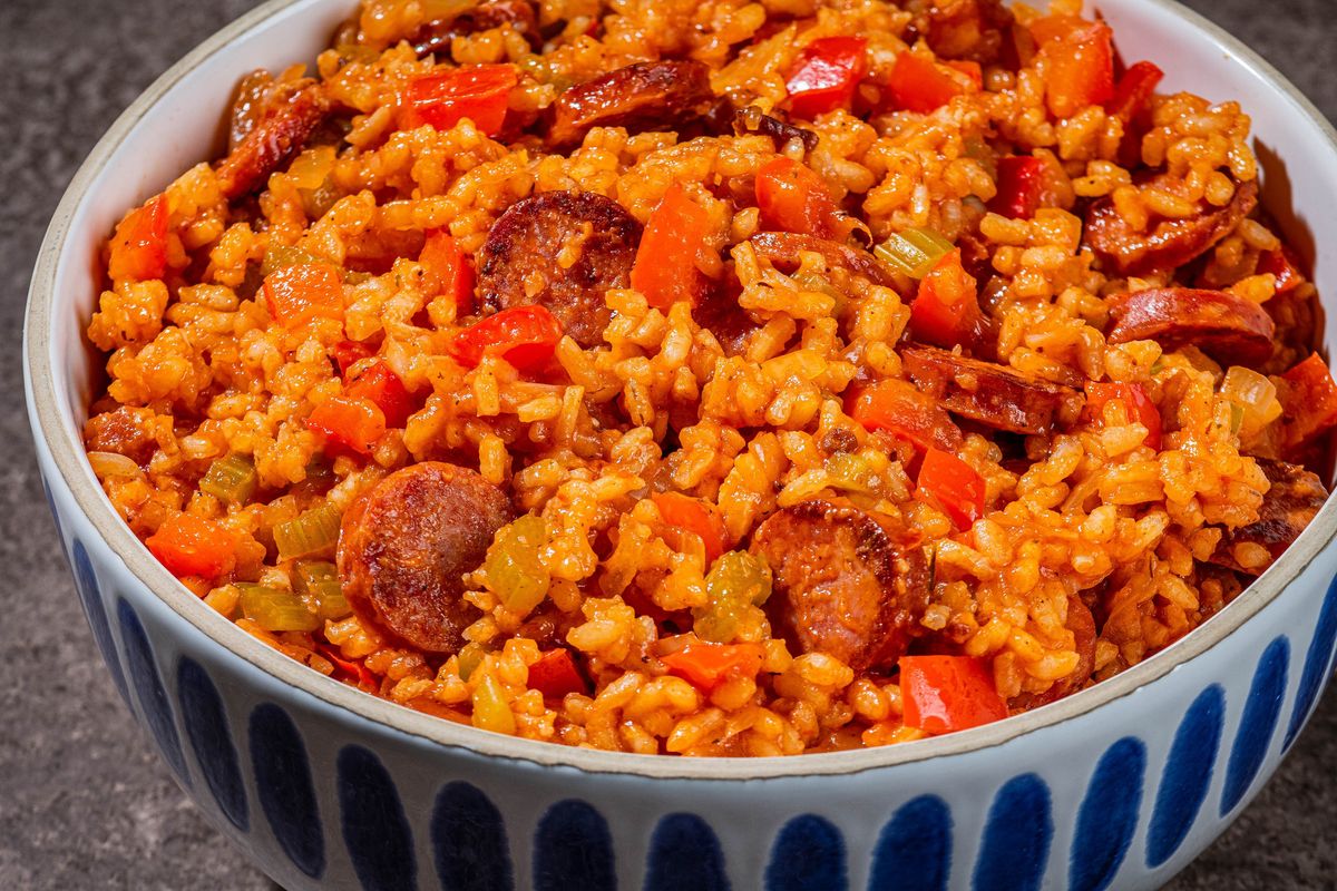 "Red rice is a beautiful, earthy one-pot rice dish that borrows from the traditions of my African ancestors," Emily Meggett says.  (Rey Lopez/For the Washington Post)