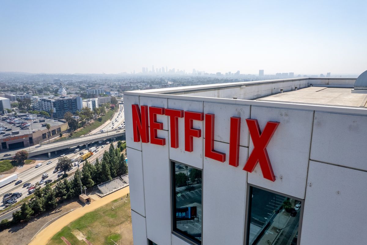 The Netflix Home Theater building in Los Angeles, California. (Kyle Grillot/Bloomberg)