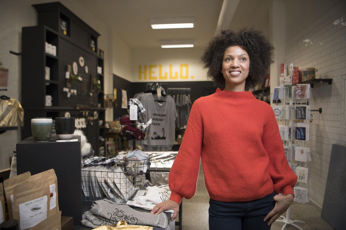 Ginger Ewing, an artist and organizer who started putting art installations into empty downtown storefronts, has offered business classes for artists who want to expand. Twenty-five of them are partners in the Pop Up Shop in the Steam Plant. (Jesse Tinsley / The Spokesman-Review)