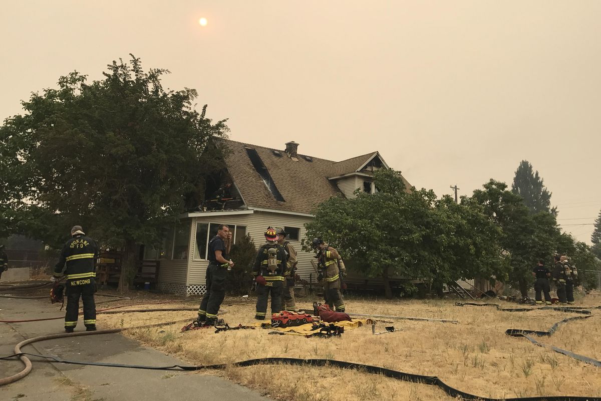 Spokane firefighters responded to a house fire in West Central Tuesday, September 5, 2017, where they quickly extinguished the blaze. The house was unoccupied at the time of the fire.