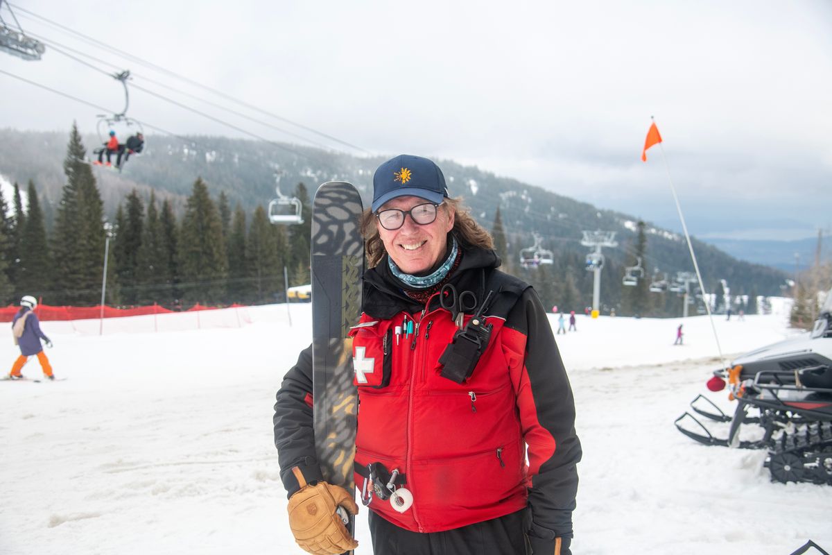 Michael Boge, pictured at Schweitzer on Thursday, has served on a ski patrol for 50 years.  (Michael Wright/THE SPOKESMAN-REVIEW)