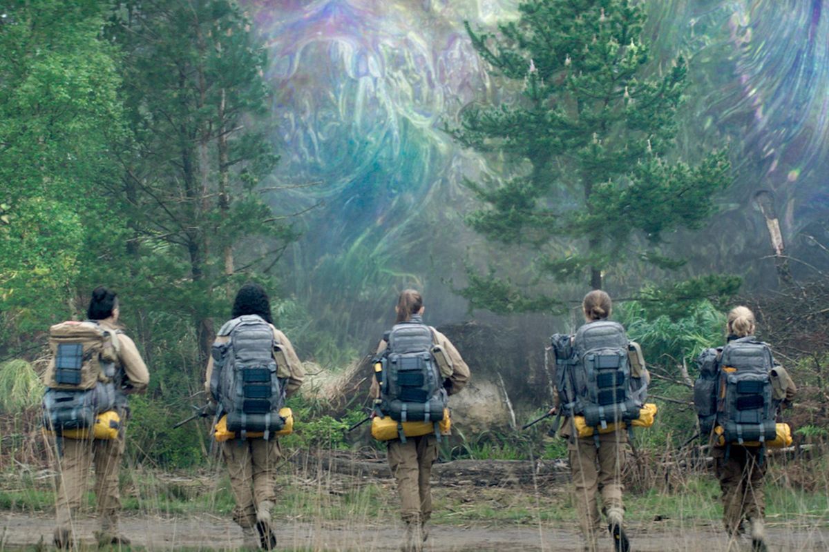 Natalie Portman and Jennifer Jason Leigh lead the team in “Annihilation.” (Paramount Pictures)