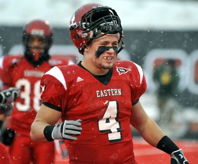 J.C Sherritt ended his career as Eastern Washington’s all-time leading tackler. He now ranks second with 432 tackles from 2007-10, behind Ronnie Hamlin’s mark of 473 from 2011-14.  (Dan Pelle/The Spokesman-Review)