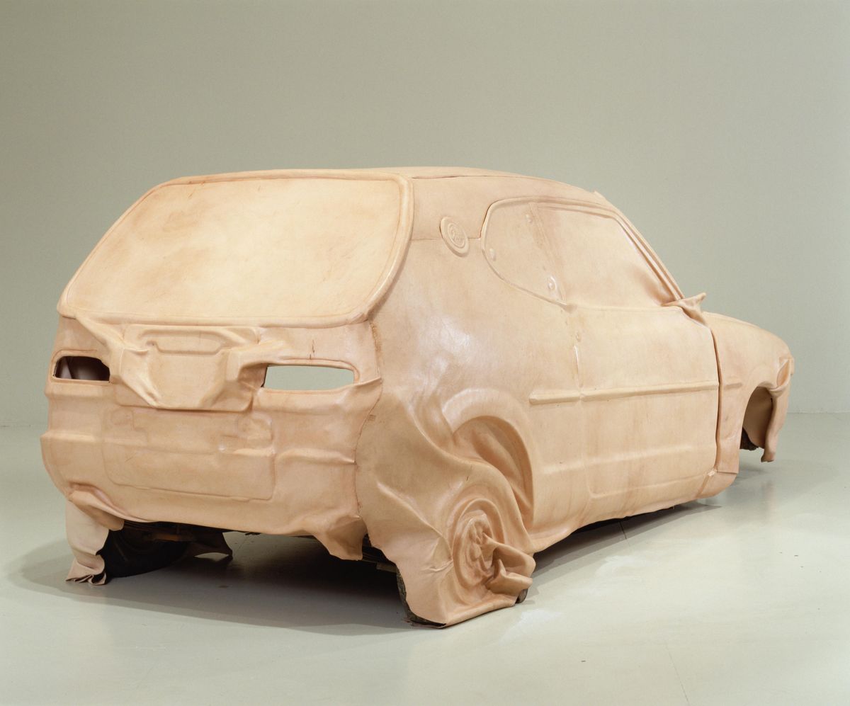 Boy is a leather-covered Honda Accord created in 1999 by artist Michelle Lopez. (Simon Preston Gallery, New York / Michelle Lopez)