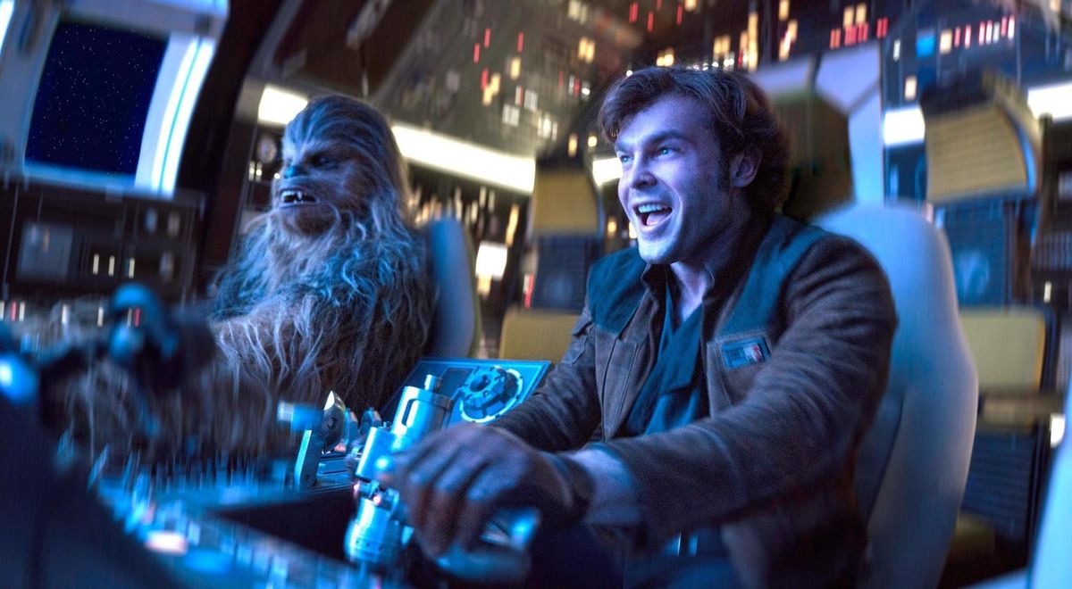 Joonas Suotamo and Alden Ehrenreich in “Solo: A Star Wars Story.” (Lucasfilm Ltd)