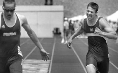 
East Valley's Case Parker, right, couldn't quite catch winner Max Lutton of Franklin Pierce in the 400-meter run on Saturday in Pasco. 
 (Holly Pickett / The Spokesman-Review)