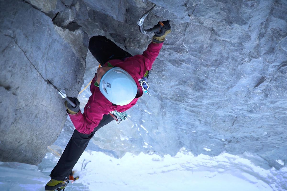 A still from the film “Brette” which will be shown Friday as part of the ‘No Man’s Land’ film tour. Brette Harrington was a breakout climbing star in 2015, free soloing the 2,500-foot Chiaro di Luna (5.11a) in Patagonia. (No Man’s Land Film Festival / Courtesy)