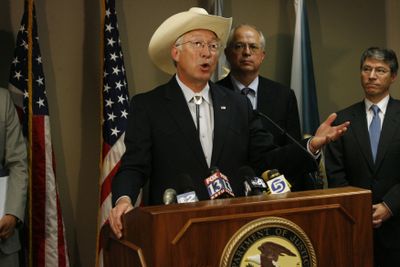 Interior Secretary Ken Salazar announces arrests for the alleged looting of Native American artifacts Wednesday.  (Associated Press / The Spokesman-Review)