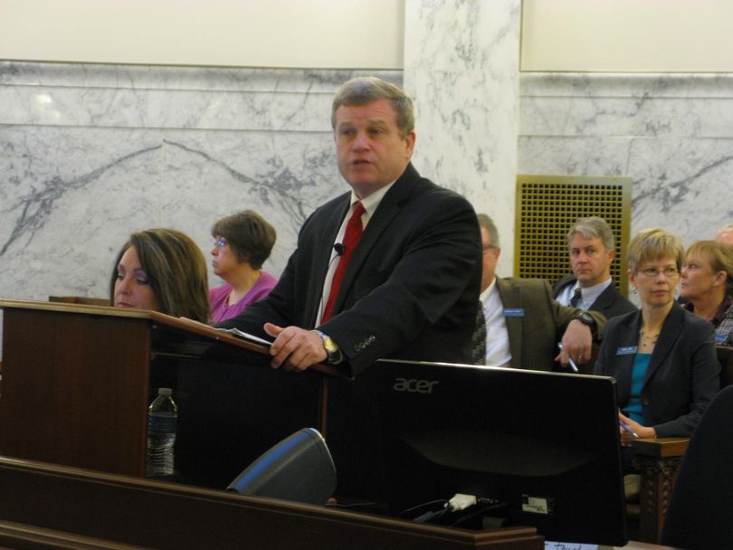 Idaho Attorney General Lawrence Wasden makes his budget pitch to lawmakers on Tuesday (Betsy Russell)