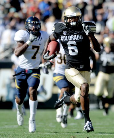 Thanks to a monster game against California, Colorado sophomore wide receiver Paul Richardson is among the national leaders with 398 yards on 22 catches. (Associated Press)