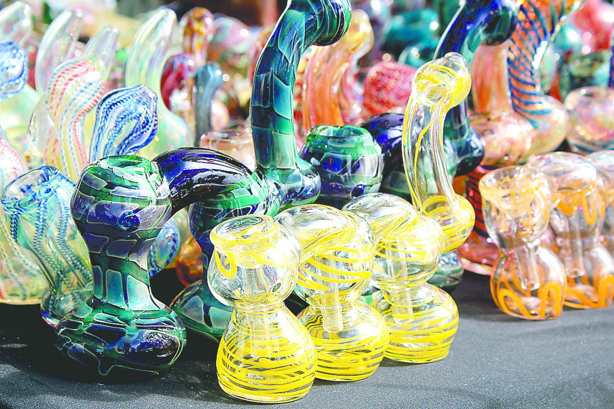 People interested in smoking their cannabis can find all sorts of pipes to fit their taste and style.  (Courtesy Diane Hildebrand/Hempfest)