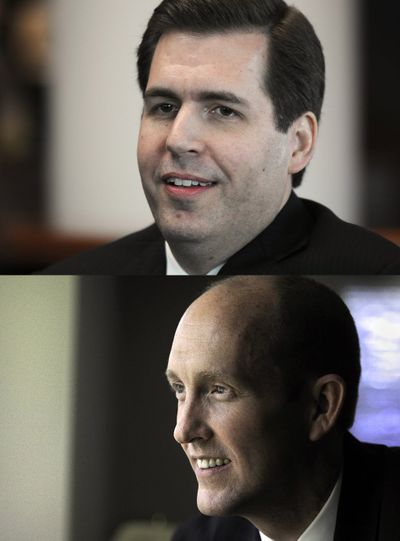 Thayne McCulloh, top, and Beck Taylor were recently appointed the presidents of Gonzaga and Whitworth universities, respectively. (File / The Spokesman-Review)