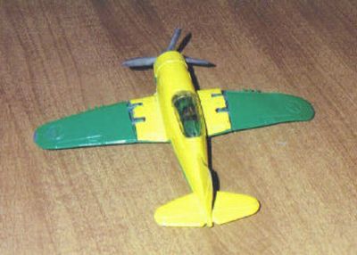 
1940s Hubley die-cast toy naval airplane has folding wings, just like the real thing.
 (The Spokesman-Review)