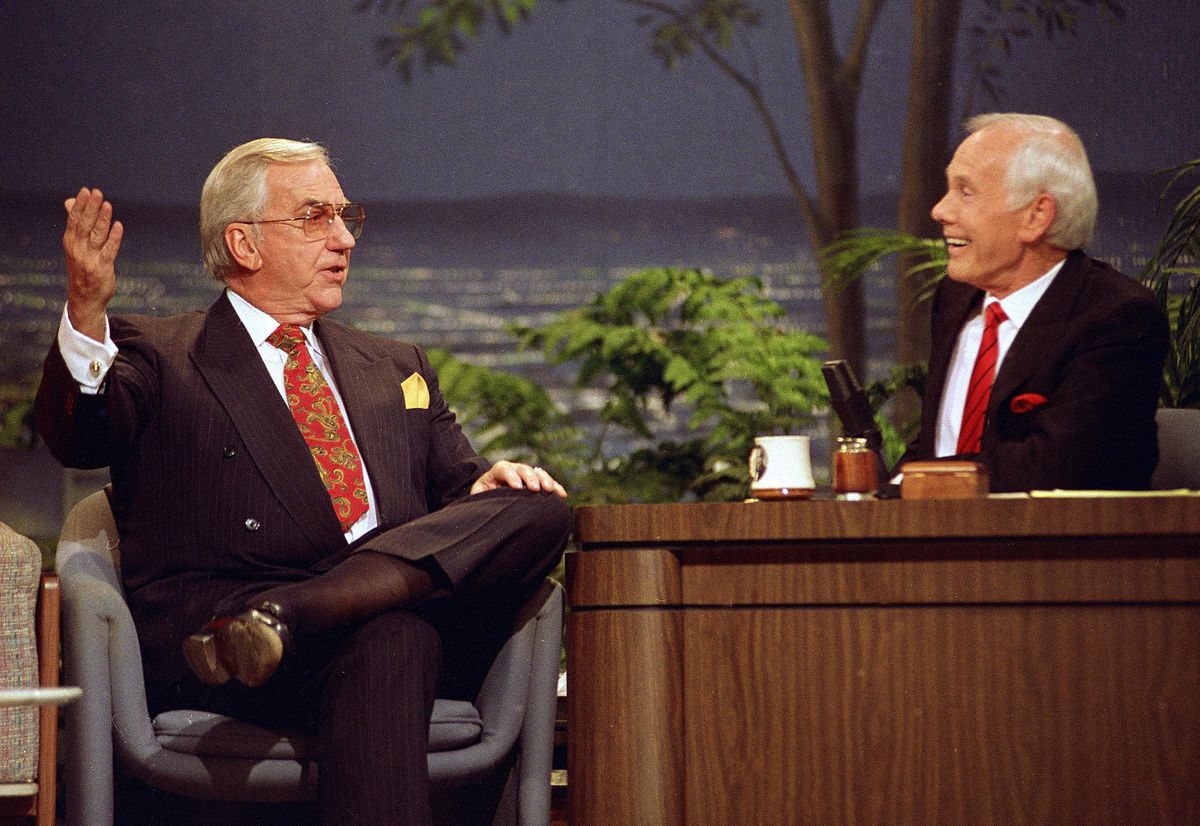 “Tonight Show” announcer Ed McMahon and host Johnny Carson during the show’s final taping, on May 22, 1992.  (File Associated Press / The Spokesman-Review)