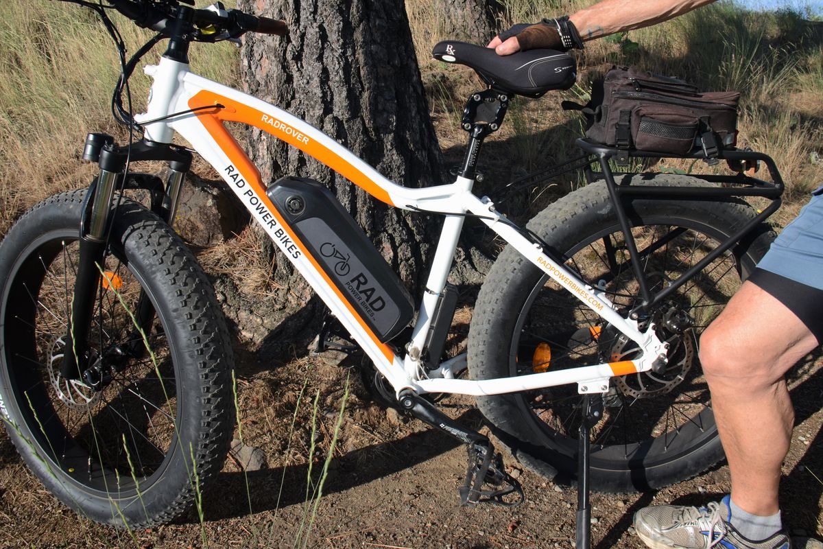 A 9-pound battery powers the motor in the rear hub of this fat-tired e-bike. (Rich Landers/Courtesy)