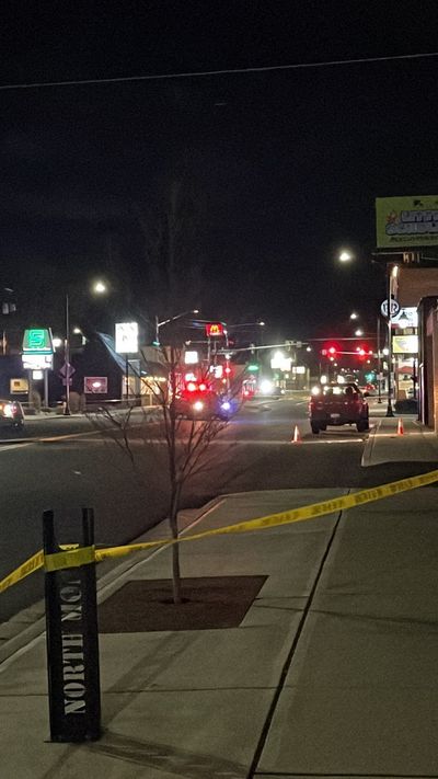 Police responded Saturday evening to reports of two people who had been shot near Knox Avenue and Monroe Street.  (Garrett Cabeza / The Spokesman-Review)