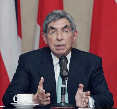 President Oscar Arias speaks  in San Jose, Costa Rica, last month.  (File Associated Press / The Spokesman-Review)