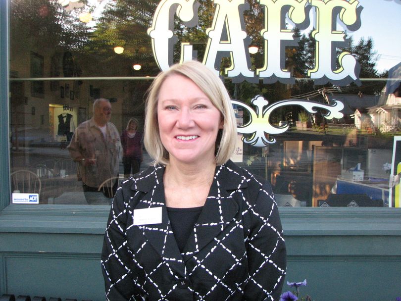 Marge Rusch, newly appointed development director at Vanessa Behan Crisis Nursery, stands outside the Perry Street Cafe. (Pia Hallenberg)