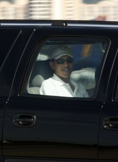 President-elect Barack Obama  arrives at the Honolulu airport  Thursday.  (Associated Press / The Spokesman-Review)