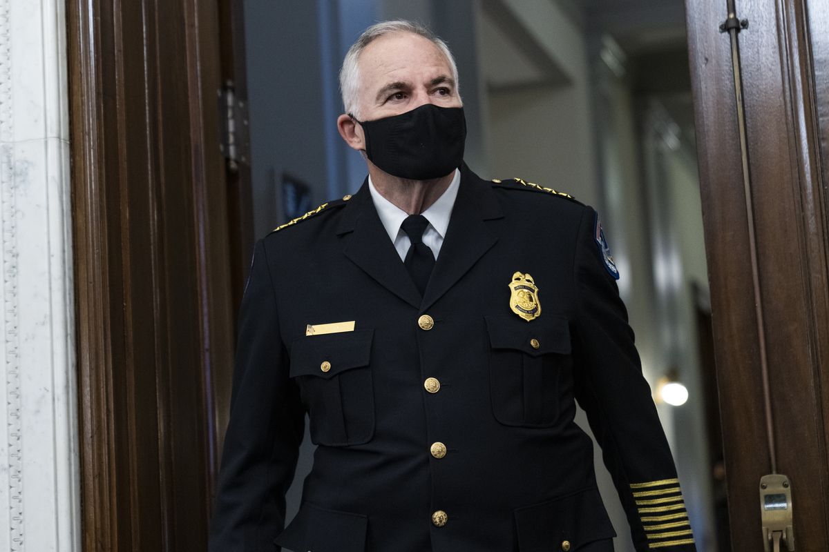 U.S. Capitol Police Chief Tom Manger arrives Jan. 5 to testify at a Senate Rules and Administration Committee oversight hearing on the Jan. 6, 2021, attack on the Capitol in Washington, D.C. (Tom Williams)