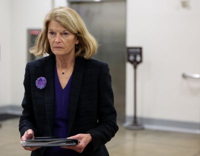 U.S. Sen. Lisa Murkowski (R-AK) walks to her office following the Senate Republican policy luncheon at the Capitol on Tuesday in Washington, D.C.  (Kevin Dietsch/Getty Images North America/TNS)